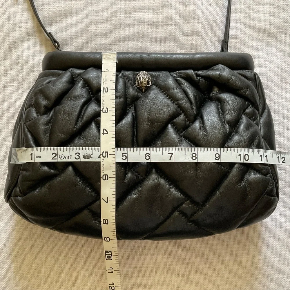 Kurt Geiger London Kensington Soft Quilted Black Leather Crossbody Clutch